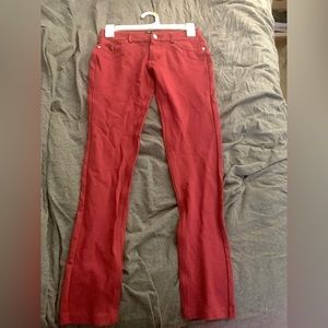 Red stretchy jeans,size 1